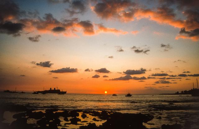 Sunset on the coast at Hilo