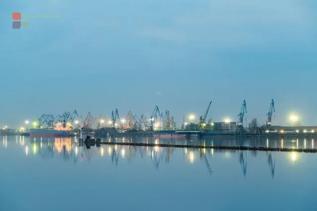 Blue hour at the port of Riga