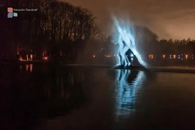 Nighttime magic in the park of Mechelen