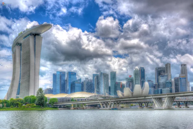 Marina Bay Sands und die Skyline von Singapur