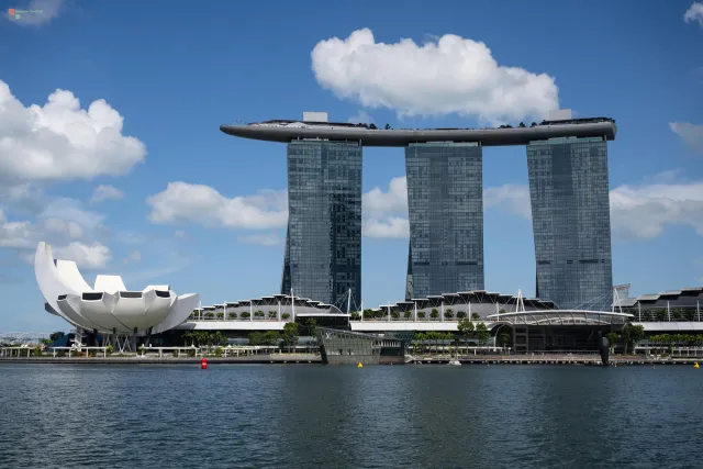 Das beeindruckende Marina Bay Sands Gebäude