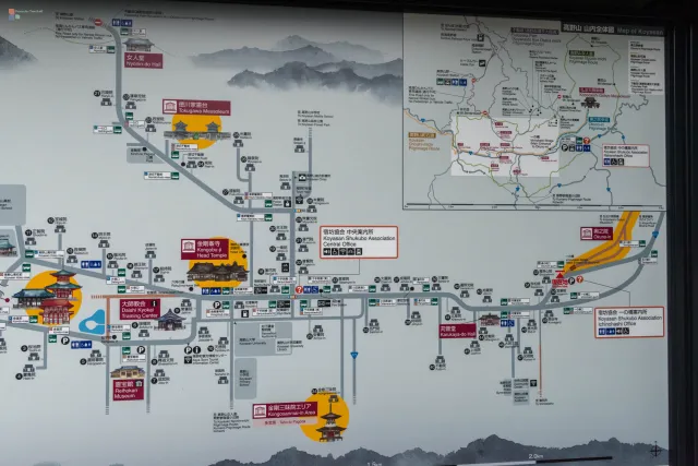 Der Lageplan zu Kōyasan