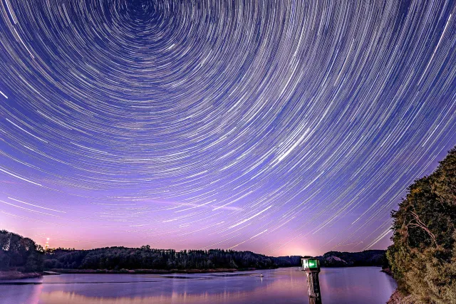 Startrails over the Wahnbach dam