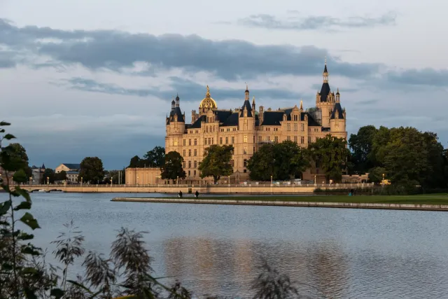 The Schwerin Castle in the evening mood