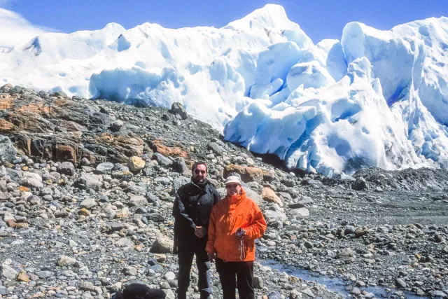Karin and Jürgen in front of the Perito Moreno Glacier
