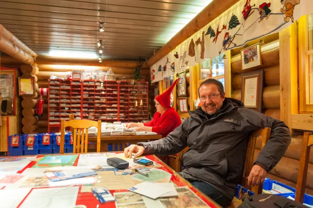 In Santa's shop at the Arctic Circle