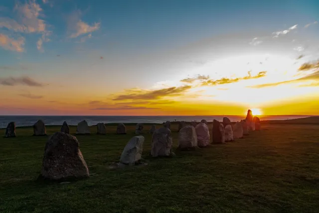 Sunset over Ale's Stones