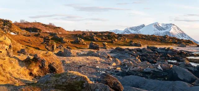 The spectacular coastal landscape at Ullsfjord