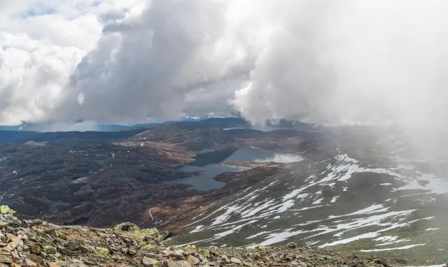 Aussichten und Gebäude auf dem Gaustatoppen