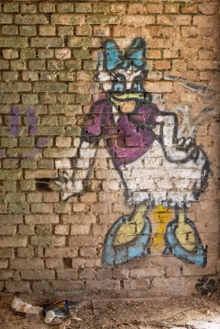 Graffiti by Daisy Duck in the Oppenheim mansion on the Fühlinger See in Cologne