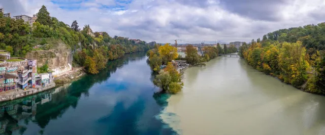 Am Punkt der Konfluenz von Rhone und Arve