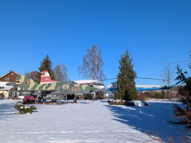 Ein MiG-21 Jagdflugzeug im Flugzeugmuseum Cämmerswalde