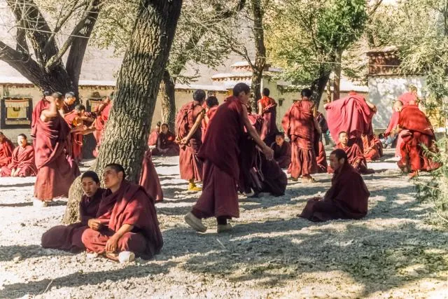 Buddhistische Mönche im Kloster Sera, Tibet